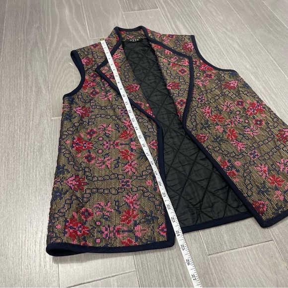 ShopBop Otte New York Chloe Quilted Tapestry Floral Metallic Embroidered Vest S - Picture 15 of 16